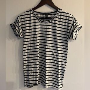 J. CREW Women’s Gray & Black Striped Short Sleeve Tee Size XS